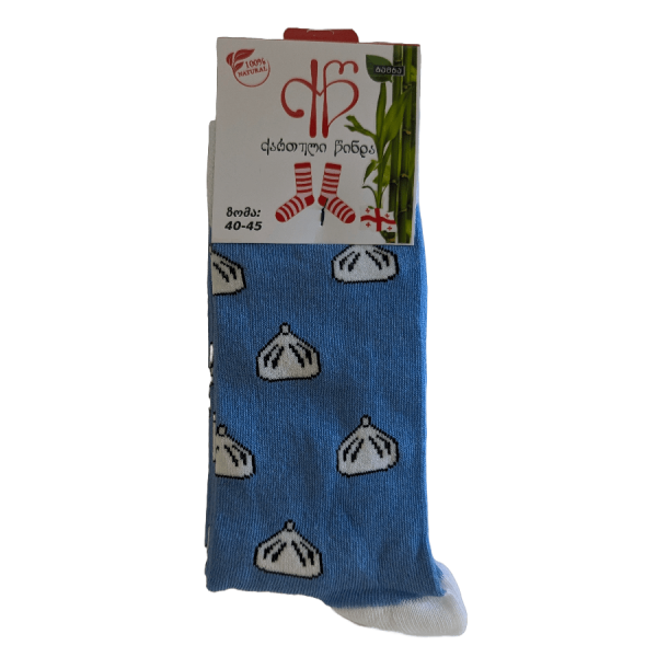 Georgische Khinkali Socken Blau