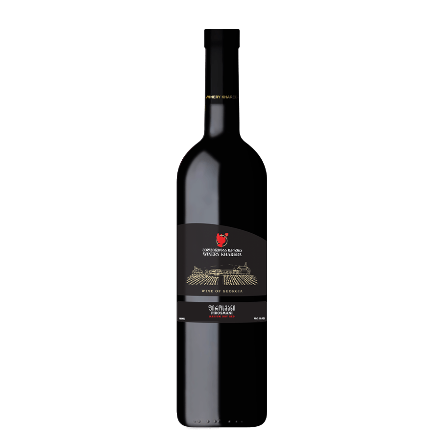 Khareba PIROSMANI roter halbtrockener Wein - 0,75 l Khareba Pirosmani ist ein klassischer halbtrockener Rotwein aus Ostgeorgien, der aus reifen Saperavi-Trauben hergestellt wird. Er hat eine tiefe rubinrote Farbe mit violetten Reflexen und Aromen von reifen dunklen Beeren und Holunderbeeren. Am Gaumen bietet er eine Harmonie aus dunklen Beeren, Holunderbeeren und Blaubeeren, einen vollen Körper und eine subtile Würze. Ideal zu gegrillten Steaks mit würziger Sauce und asiatischer Küche. Eine perfekte Wahl für Liebhaber ausgewogener und raffinierter Weine. Khareba Pirosmani vin rouge demi-sec Géorgie