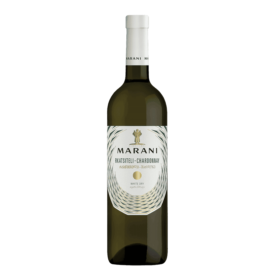 Marani RKATSITELI-CHARDONNAY Weißwein trocken – 0,75 l. Marani Rkatsiteli–Chardonnay Weißwein trocken – Georgischer Wein mit Apfel- und Zitrusaromen, knackiger Frische und einer Harmonie aus lokalen und französischen Trauben. Vin Rkatsiteli Chardonnazgruzin