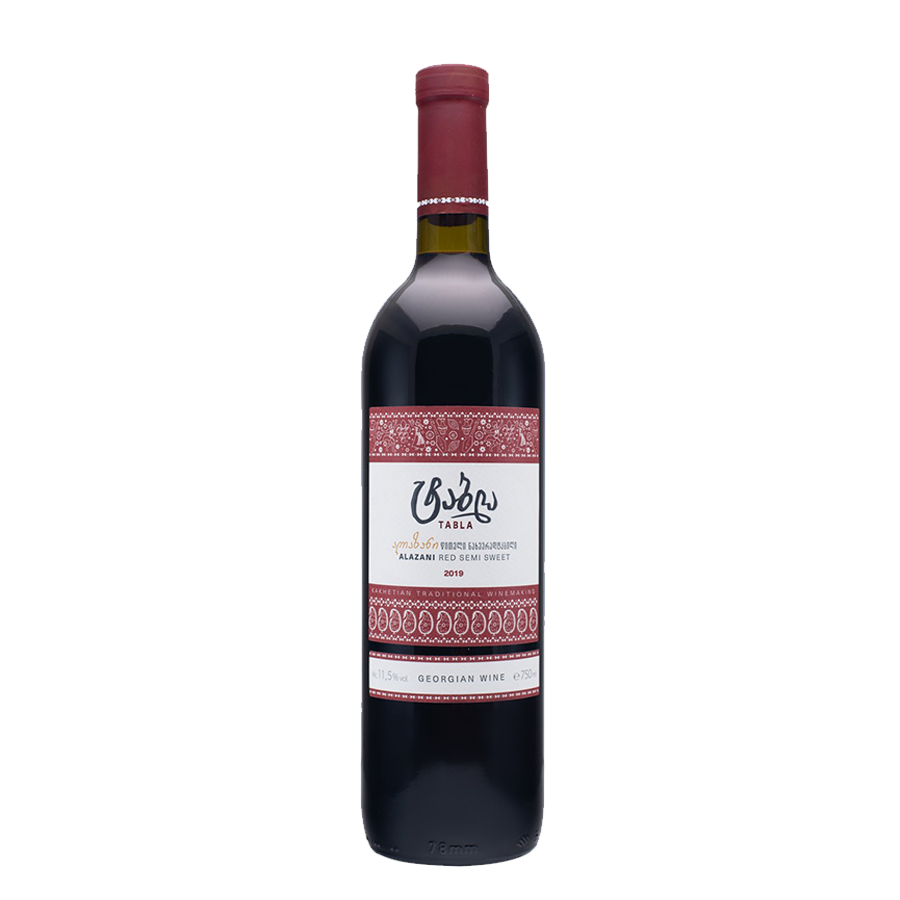 Tabla ALAZANI VALLEY lieblicher georgischer Rotwein – 0,75 l Tabla Alazani Valley Halbtrockener Rotwein – Georgischer Wein mit Kirsch- und Pflaumenaromen, geschmeidiger Textur und fruchtigem Charakter aus dem sonnigen Tal von Kachetien. Eine Flasche Tabla ALAZANI VALLEY lieblicher georgischer Rotwein, 0,75 l.