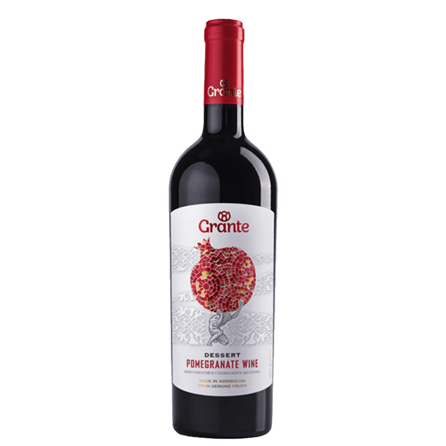 Grante Granatapfelwein lieblich – 0,75 l Süßer Granatapfelwein aus Aserbaidschan mit reichhaltigen Noten von Granatapfel, Kirschen und schwarzen Johannisbeeren. Ideal zu Käse, Fleisch oder Desserts. Grante Sweet Pomegranate wine