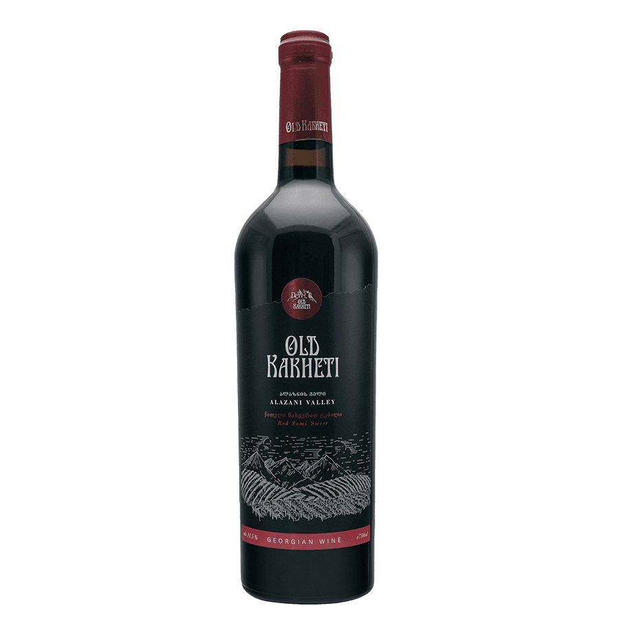 Old Kakheti ALAZANI VALLEY – lieblicher georgischer Rotwein - 0,75 l Alter Kakheti Alazani Valley Rotwein, halbsüß – Georgischer Wein mit Aromen von Kirschen und Pflaumen, sanfter Süße und authentischer Wärme aus Kakheti. Flasche Old Kakheti Alazani Valley, ein lieblicher georgischer Rotwein mit 0,75 l Inhalt.