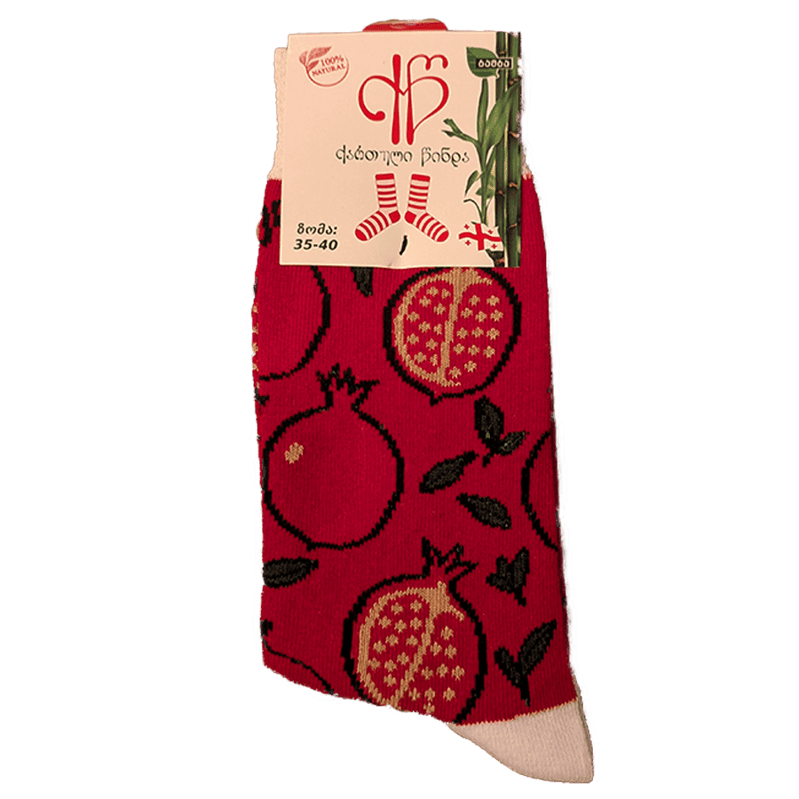 Socken Granatapfel (35-40) Gruzínské ponožky s granátovým jablkem. Stylový a pohodlný doplněk. Socken Granatapfel (35-40)