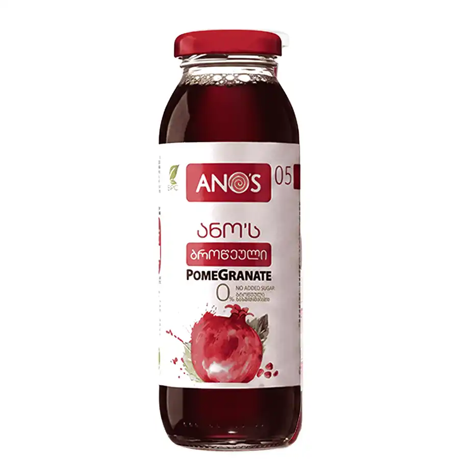 Ano's Granatapfelsaft - 1 L Der Granatapfel ist nicht nur schön. Er ist eine der meistuntersuchten Früchte der Welt — und der Saft ist der einfachste Weg, seine Kraft direkt aufzunehmen. Ano's Granatapfelsaft: rubinrot, geschmacksintensiv, ohne Überflüssiges. Anos Granatapfelsaft aus Georgie