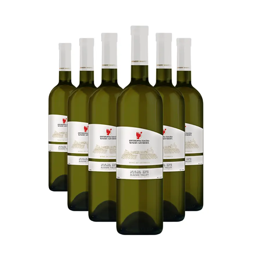 6x Khareba ALAZANI VALLEY lieblicher Weißwein Sechs Flaschen Alazani Valley halbsüßer Weißwein von Khareba – ein Wein aus Rkatsiteli-Trauben, angebaut in der fruchtbaren Region Alazani. Helle strohgelbe Farbe, frisches Fruchtaroma mit einem Hauch von Zitrus. 6x Khareba ALAZANI VALLEY lieblicher Weißwein