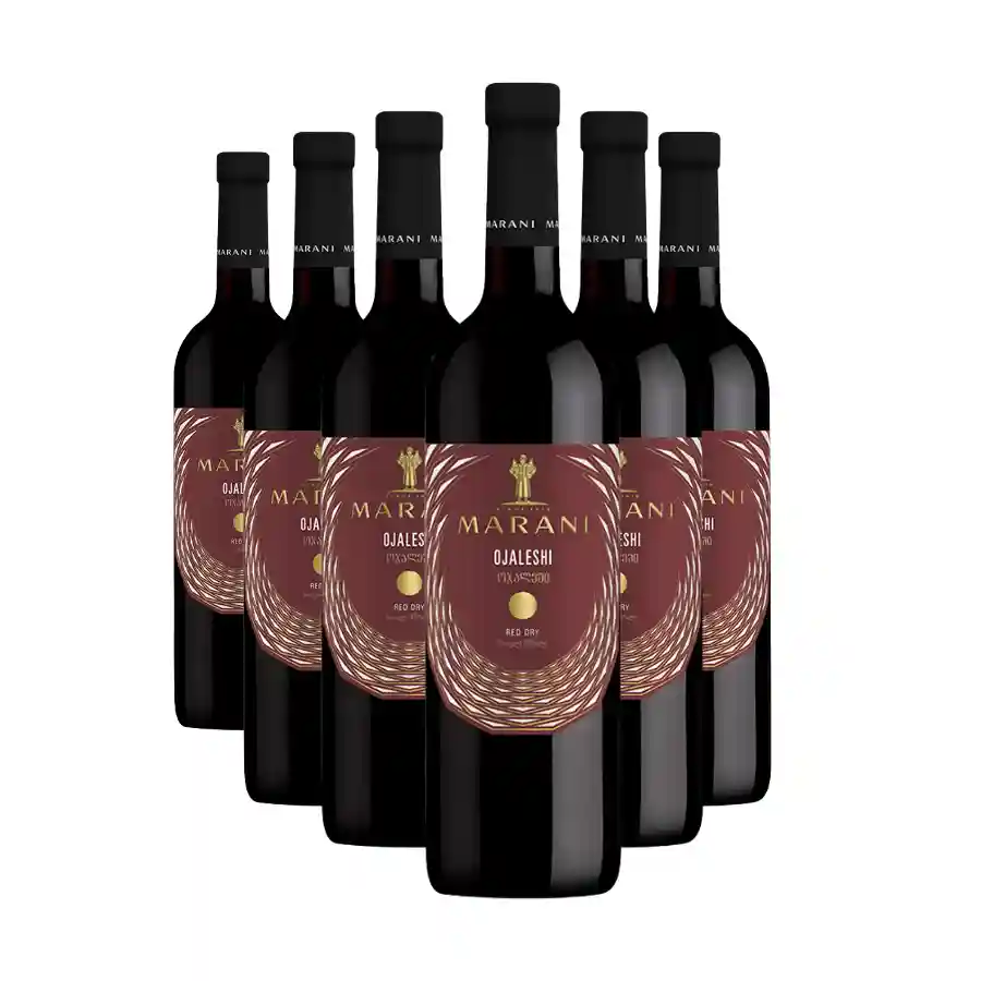 6x Marani OJALESHI lieblicher Rotwein Sechs Flaschen halbsüßer Rotwein Ojaleshi aus 100% der gleichnamigen Rebsorte, angebaut in der bergigen Region Ratscha-Letschchumi. Eine hellrubinrote Farbe, ein zartes, krautiges Bouquet mit Noten von Himbeere, Johannisbeere und Rose sowie eine ausgewogene Süße. 6x Marani OJALESHI lieblicher Rotwein