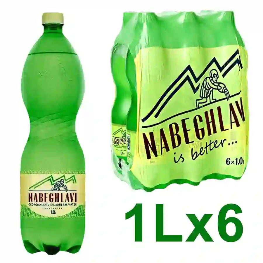 Nabeghlavi in der PET-Flasche – 6 × 1 L Nabeghlavi ist ein Mineralwasser aus Georgien mit einer Geschichte, die bis ins Jahr 1905 zurückreicht – und mit einem Geschmack, der für sich selbst spricht. Natürlich kohlensäurehaltig und reich an Magnesium, Kalzium und Natrium. Nabeghlavi in der PET-Flasche – 6 × 1 L